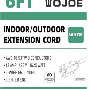 YOJOE 6 英尺白色戶外照明延長線